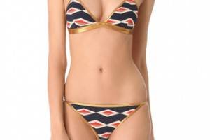 Marc by Marc Jacobs Hayley Stripe Triangle Bikini Top