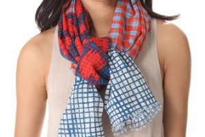 Marc by Marc Jacobs Woven Printed Mix Check Scarf