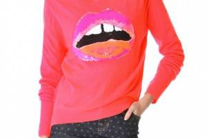 Markus Lupfer Sequin Lip Sweater