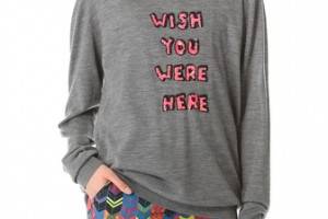 Markus Lupfer Wish You Were Here Sequin Sweater