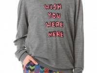 Markus Lupfer Wish You Were Here Sequin Sweater