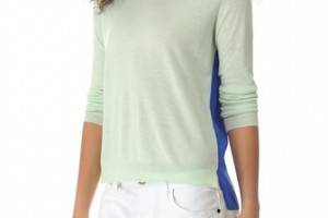 Mason by Michelle Mason Two Tone Cashmere Silk Sweater