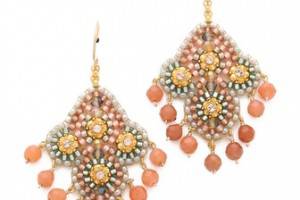 Miguel Ases Beaded Quatrefoil Earrings