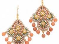 Miguel Ases Beaded Quatrefoil Earrings