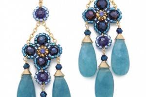 Miguel Ases Blue Quartz Chandelier Earrings