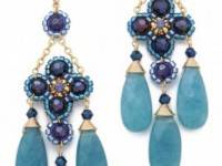 Miguel Ases Blue Quartz Chandelier Earrings