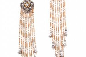 Miguel Ases Gold & Pyrite Fringe Earrings