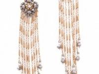 Miguel Ases Gold &amp; Pyrite Fringe Earrings