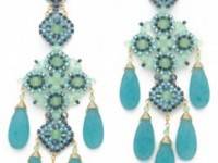 Miguel Ases Long Quartz Chandelier Earrings