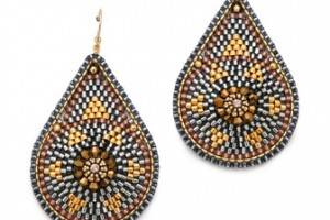 Miguel Ases Metallic Teardrop Earrings