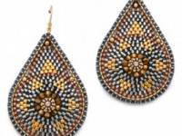 Miguel Ases Metallic Teardrop Earrings