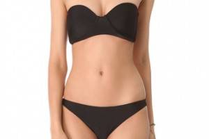 MIKOH SWIMWEAR Bordeaux Structured Bandeau Bikini Top