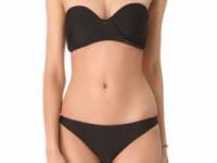 MIKOH SWIMWEAR Bordeaux Structured Bandeau Bikini Top