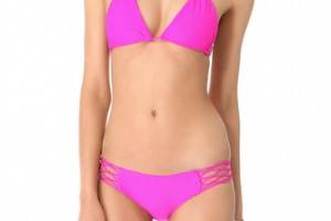 MIKOH SWIMWEAR Coconuts Triangle Tie Bikini Top