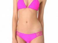 MIKOH SWIMWEAR Coconuts Triangle Tie Bikini Top