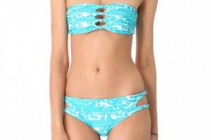 MIKOH SWIMWEAR Monaco Cutout Bandeau Bikini Top