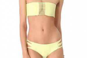 MIKOH SWIMWEAR Sunset Looped Bandeau Bikini Top