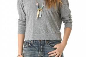 MONROW Drape Back Sweatshirt