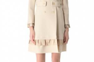 Moschino Crepe Double Pea Coat