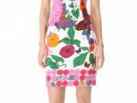 Moschino Floral Sheath Dress with Bow Straps