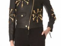 Moschino Leather Jacket with Zip Detail