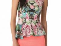 Nicholas Tapestry Print Peplum Top