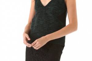 No. 21 Marled Knit Tank with Lace