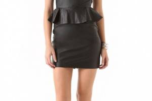 ONE by Jonathan Simkhai Leather Peplum Dress