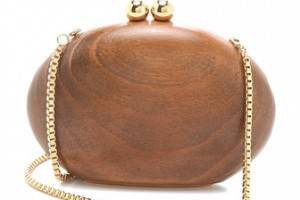 ONE by Malini Murjani Blondie Wood Clutch