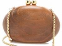 ONE by Malini Murjani Blondie Wood Clutch