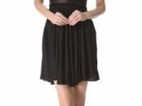ONE by Marna Ro Shirred Waist Dress with Leather Bodice