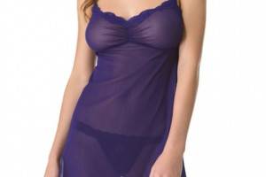 Only Hearts Ruched Front Chemise with Lace