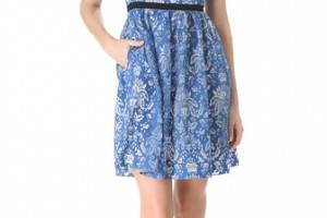 Peter Som Burnout Damask Dress