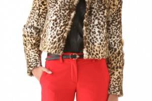 Peter Som Leopard Coat with Collar