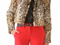 Peter Som Leopard Coat with Collar