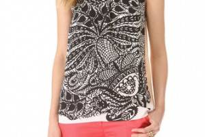 Peter Som Vine Print Sleeveless Top