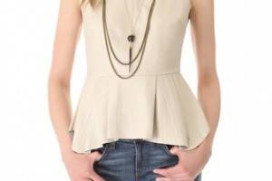 PJK Patterson J. Kincaid Erin Pleated Leather Shell Top