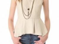 PJK Patterson J. Kincaid Erin Pleated Leather Shell Top