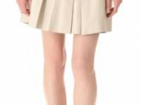 PJK Patterson J. Kincaid Pleated Leather Miniskirt