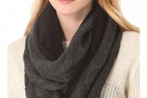 Plush Cable Knit Fleece Lined Scarf