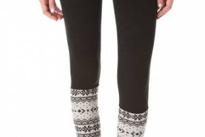 Plush Fair Isle Trim Leggings