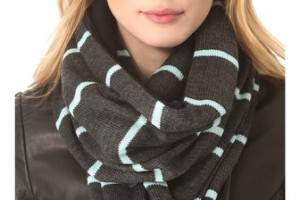 Plush Striped Fleece Lined Scarf