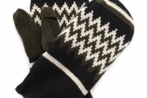 Plush Zigzag Fleece Lined Mittens