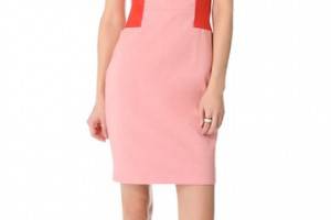 Rachel Roy Leather Mix Sheath Dress