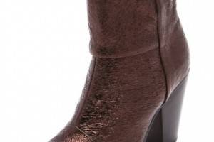 Rag & Bone Classic Newbury Booties in Crinkled Metallic