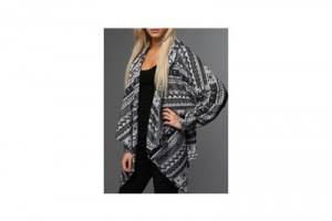 RD NORDIC PRINT HOODED CARDIGAN