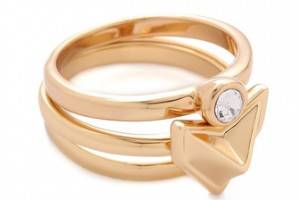 Rebecca Minkoff Stackable Heart Ring Set