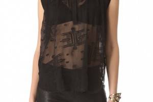 Rebecca Taylor Embroidered Sleeveless Top