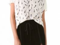 Rebecca Taylor Feather Print Combo Tee