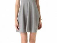 Rebecca Taylor Fit &amp; Flare Dress With Leather Trim